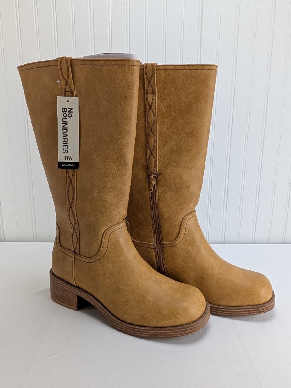 No Boundaries Womens Boots 11W Honey Tan Western Round Toe Wide Width New